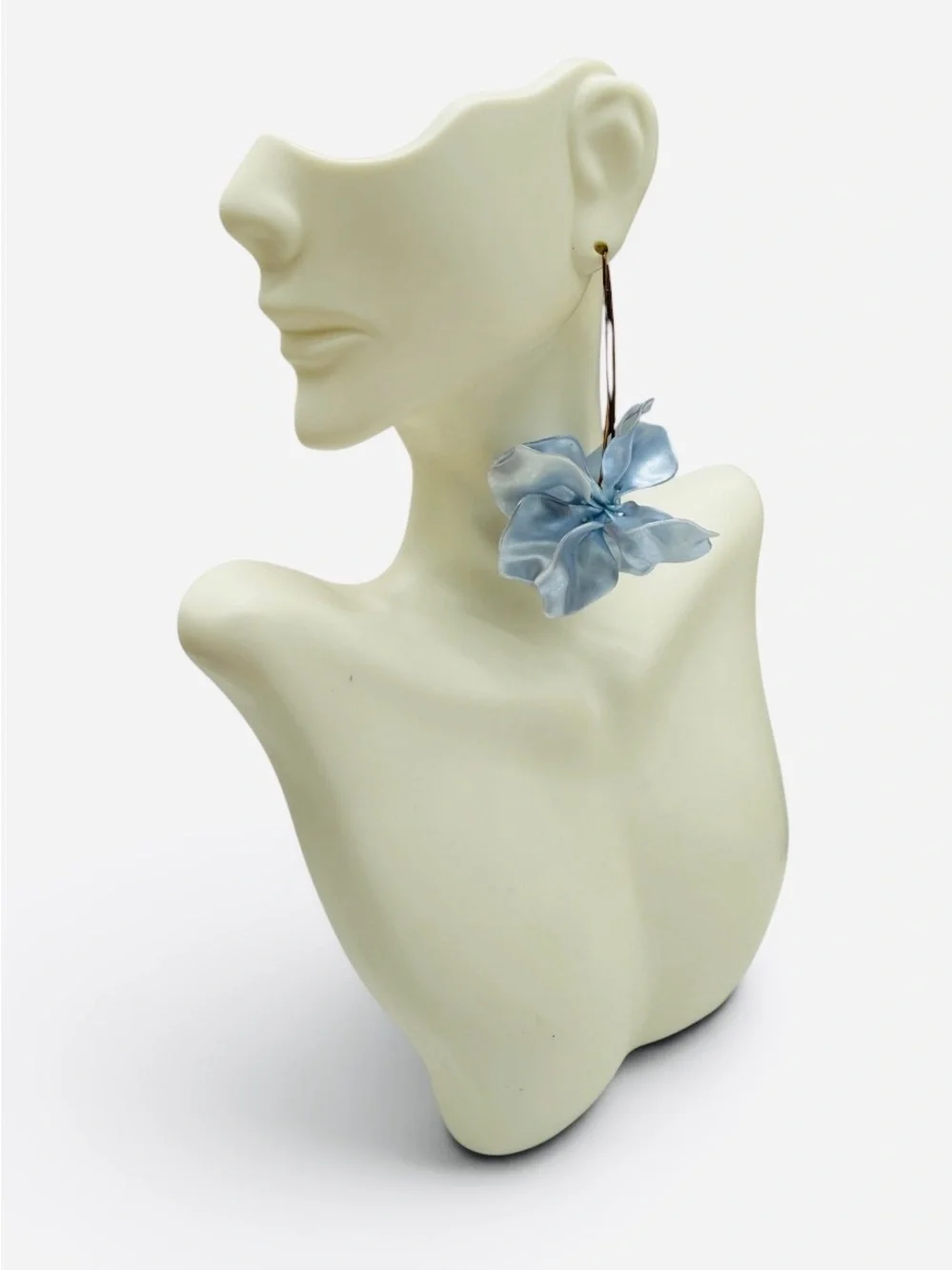 Blue Floral Resin Flower Handcrafted Drop Earrings – Statement Women’s Jewelry